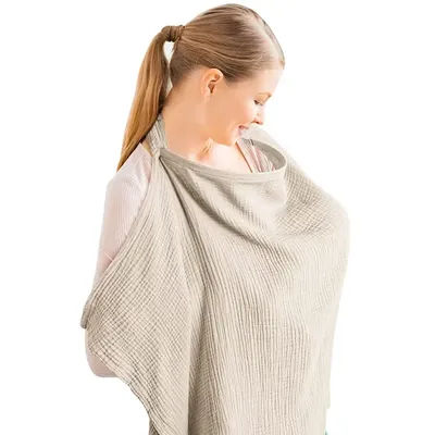Breathable Breastfeeding Cover, Adjustable Nursing Apron & Outdoor Privacy Cloth For Baby Feeding khaki