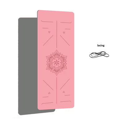 TPE Non Slip Yoga Mat With Alignment Lines For Home Fitness And Pilates pink