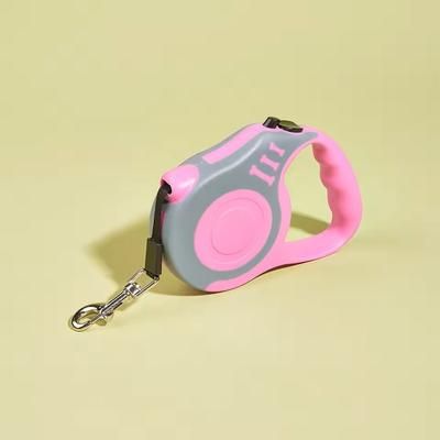 Retractable Dog Leash For Small Dogs And Cats With Durable Nylon Rope rose Pink 3m