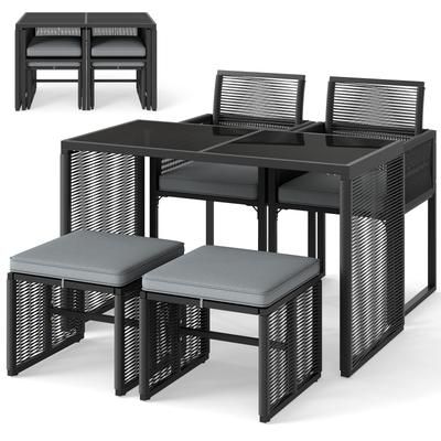 Modern Outdoor Conversation Set With Removable Cushions, All Weather Rattan Patio Furniture For Backyard, Porch Modern Outdoor Conversation Set With Removable Cushions, All Weather Rattan Patio Furniture For Backyard, Porch