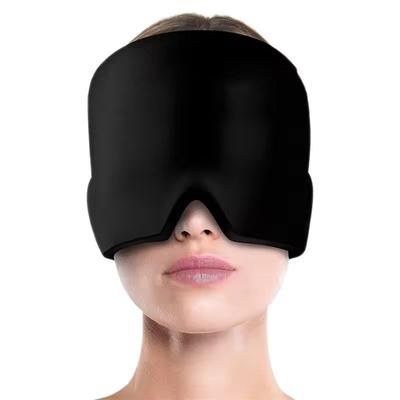 Gel Ice Cap Migraine Headache Relief Cold Compress Wrap black