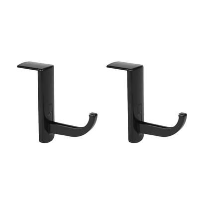 Headphone Headset Hanger, Stick On Wall Hook & Monitor Earphone Stand, Secure, Damage Free Storage 2pcs Black