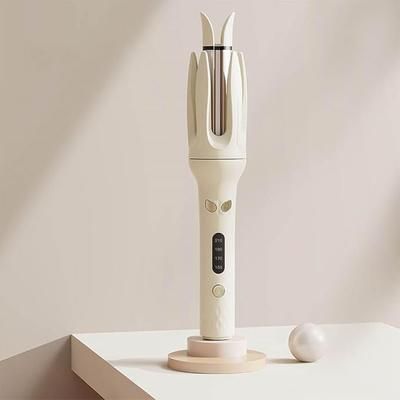 CurlEase 28mm Automatic Hair Curler Negative Ions Rotating Ceramic Wand yellow