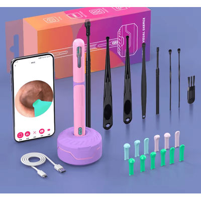 HD Ear Cleaner With Camera USB C Otoscope Wax Removal Kit For Adults And Kids 2 pink