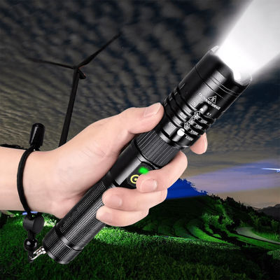 High Lumen Zoomable LED Tactical Flashlight With Rechargeable Battery, Super Bright & Durable High Lumen Zoomable LED Tactical Flashlight With Rechargeable Battery, Super Bright & Durable
