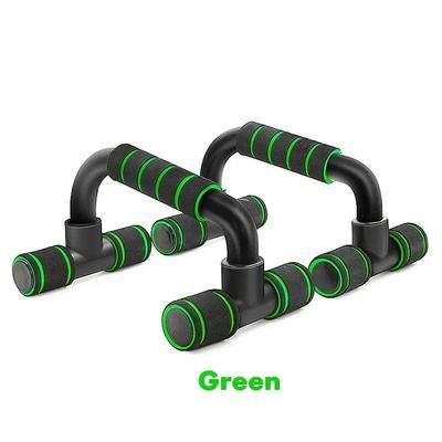 Heavy Duty U Shaped Push Up Rack Ergonomic Hand Grip For Chest & Body Building Workouts green