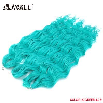 Noble Hair Synthetic Loose Deep Wave Braiding Hair Extensions Ombre Blonde Twist Crochet Curly Water Wave Braid 3t rpink 24inches 60cm