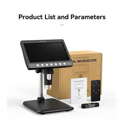 ProView 1200X Digital Microscope 7in IPS Screen USB Microscope For Soldering, Electronics & Phone Repair black