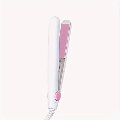 Quick Heating Mini Hair Straightener, Non Damaging Ceramic Plate Bangs Clip For Curling & Multi Color Styling white