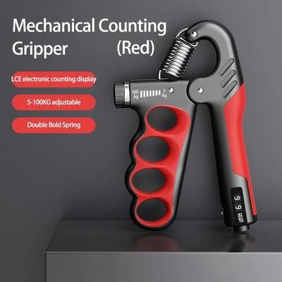 Adjustable Grip Strengthener For Fitness, Recovery, And Hand Muscle Building mechanical Red