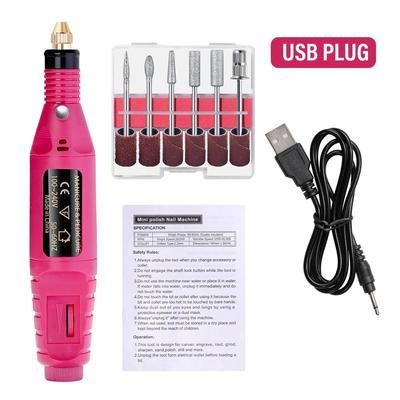 Strong Function Nail Drill Machine Set Electric Nail Sander Gel Polish Remover Tool For Manicure Pedicure Acrylic Nail red