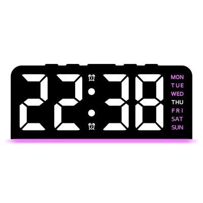 Modern LED Digital Alarm Clock With Temperature Display And Night Light Sleek Desktop Clock For Bedrooms & Offices white Shell pink