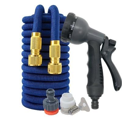 Expandable Flexible Garden Hose For Car Wash And Outdoor Use 50 Ft 15 M Extended blue