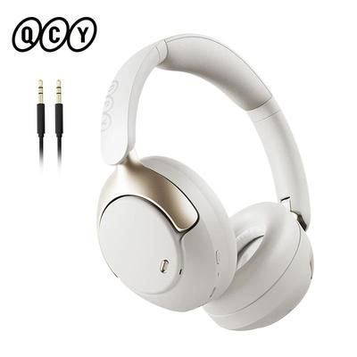 QCY Pro ANC Wireless Headphone With Hi Res Spatial Audio, Noise Canceling, LDAC Bluetooth Over Ear Headset For Gaming white