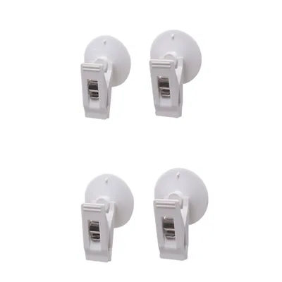Car Interior Window Clip, Black Suction Cap Clip For Sunshade, Towel & Ticket Holder white 4pcs