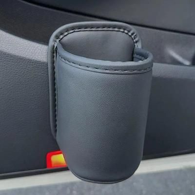 Leather Car Door Cup Holder Organizer Automotive Drink Rack Storage Bin For Back Seat Universal Interior Accessories black