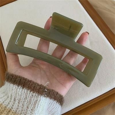 Oversized Girl Hair Clip, Simple And Versatile, Large Hair Accessory, Strong Hold Hair Claw For Thick And Long Hair green