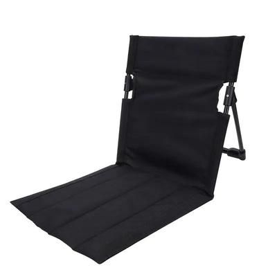 Foldable Camping Chair Outdoor Lazy Backrest Cushion Seat, Portable Beach Chair For Garden, Park, Picnic, Hiking black