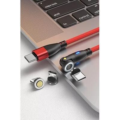 AUFU 100W Magnetic USB Charging Cable 5A Fast Charge Type C & Micro USB Magnet Cable For IPhone, Samsung, MacBook red For Type C 1m