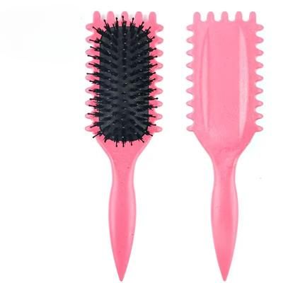 Women's Hair Comb, Hollow Shaped Curly Hair Comb With Multi Functional Scalp Massage & Anti Static Fluffy Hair Brush pink
