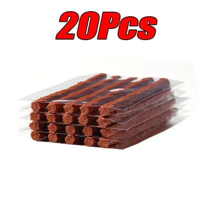 Car Tire Repair Tool Kit With Rubber Strip Tubeless Tyre Puncture Studding Plug For Motorcycle, Truck & Vacuum 20pcs