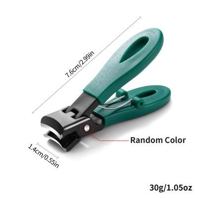 Large Jaw 8mm Opening Nail Clipper Thick & Hard Nail Cutter Stainless Steel Manicure Tool With Anti Splash Design green