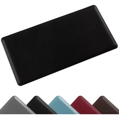 Premium Anti Fatigue Standing Mat, Waterproof PVC Non Slip Kitchen Rug For Back Relief black l