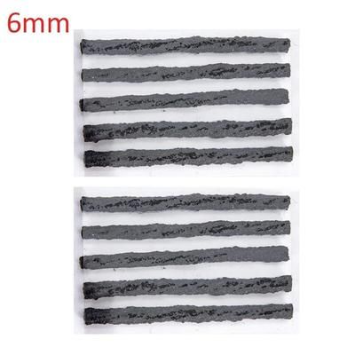 Tubeless Tire Repair Strips For Car Motorcycle Bike, Heavy Duty Rubber Plug Seal Tool Kit For Puncture Repair 10pcs Black 6mm