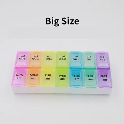 New Weekly Pill Organizer, Portable 7 Day Travel Pill Case With 14 Grids For Vitamins, Medicine & Fish Oil Tablets mix Color L