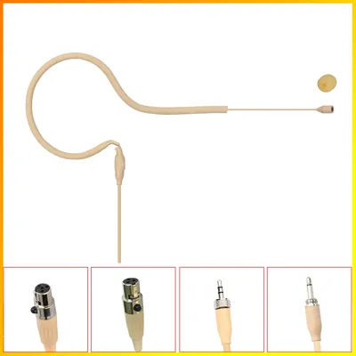 3 pin 4 pin Mini Single Earhook Headset Microphone 3.5mm Omnidirectional Electret Headworn Mic for Conference Concert HS-13S1