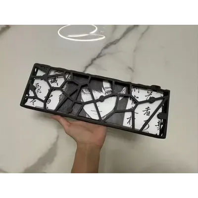 Holy60 Keyboard Base Plate Custom hollow Anime Keyboard Base Acrylic Case for GH60/mad60/Wooting/rakka Keyboard Plate Accessory