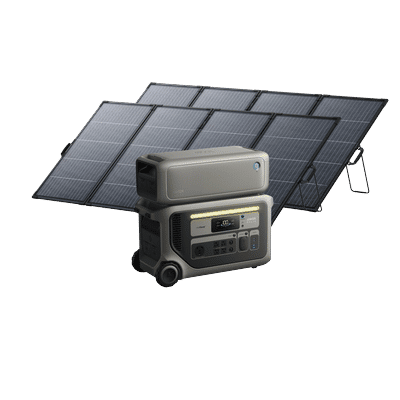Anker SOLIX F3000 + Expansion Battery + 2× 400W Portable Solar Panel