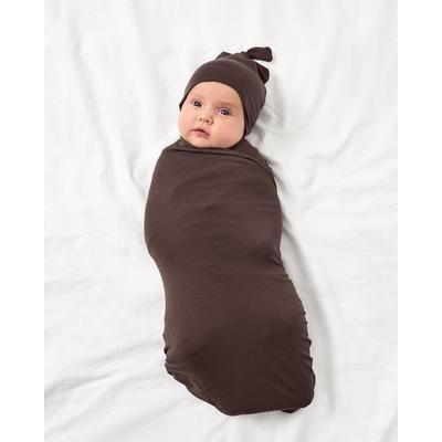 Dark Chocolate Swaddle & Hat Set - OSFA