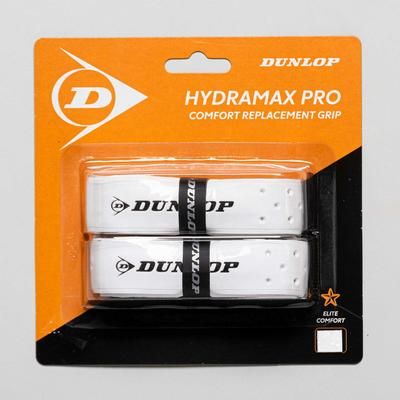 Dunlop Hydramax Pro Squash Replacement Grip 6 Pack Squash Replacement Grips White