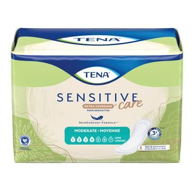 TENA Sensitive Care Extra Coverage Long Bladder Control Pad 12 Inch Length Moderate Absorbency Dry-Fast Core One Size Fits Most (1059416_BG)