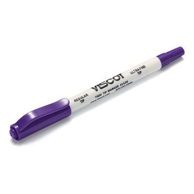 Viscot Twin Tip Skin Marker with Ruler Gentian Violet / Gentian Violet Ink Sterile Full Size Dual Tip, Regular / Ultra Fine (811206_CS)