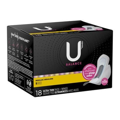U by Kotex Balance Feminine Pad Ultra Thin with Wings Regular Absorbency (1224718_CS)