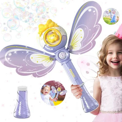Bubble Blower Automatic Bubble Machine Fantasy LED Lights Outdoor Bubble Toy for 3 year+ old No Included Bubble Solution