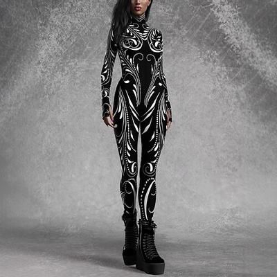 Costume di Carnevale Tuta Intera Costumi zentai con motivi Costume Cosplay Body Stampa Costume Sexy Halloween Per uomo Per donna Costume per Feste Performance Mascherata Adulti