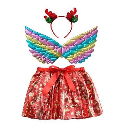 Settimana del libro 2026 Vestito da unicorno per ragazze Film Cosplay Vestito da vacanza Capodanno Vestito blu scuro argento dorato Ali Copricapo Natale Halloween Carnevale Costumi in poliestere