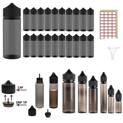 20 Pcs30-120ml PET Empty Bottle Plastic Oil Filling Bottle Portable Dropper Bottles Squeezable Container for Liquid Jar Juice