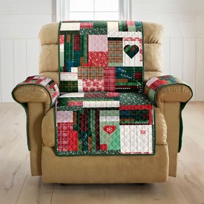 Holiday Patchwork Recliner Protector by BrylaneHome in Holiday Love
