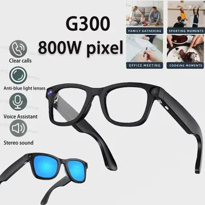 Smart AI Bluetooth Glasses HD 800W pixel AI Shooting Camera HD Photo Video Voice Call Translation Waterproof