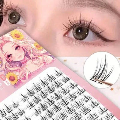 DIY false eyelashes cluster false eyelashes easy to operate for beginners natural curl 3 rows-10 rows perfect holiday gift