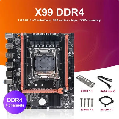 X99 D4 Motherboard Slot LGA2011-3 USB2.0 NVME M.2 SSD Support DDR4 REG ECC Memory and Xeon E5 V3 V4 Processor