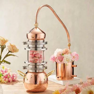 Red Copper Essential Oil Distiller Pure Dew Distiller Home Brewing Equipment High Concentration Essential Oil Extractor 3L