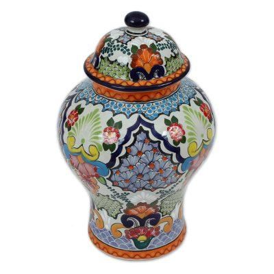 Talavera Colors,'Colorful Talavera Ceramic Decorative Jar from Mexico'