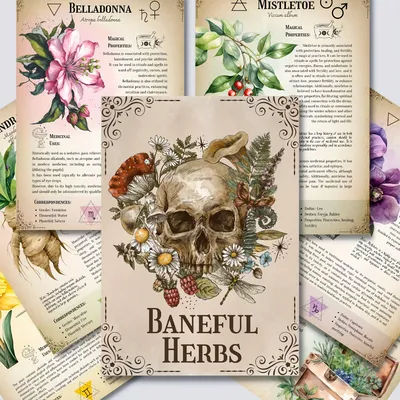 The Ultimate Baneful Herbs Workbook Collection - Printable Grimoire & Book of Shadows with Detailed Poisonous Plants Guide