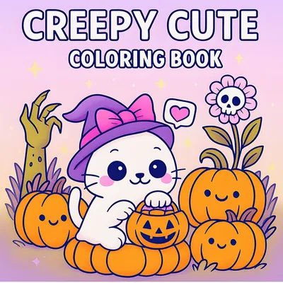 Halloween CREEPY CUTE Coloring Book for Adults Featuring Cute Cozy Daily Activities for Relaxation (Cozy Spaces Coloring)