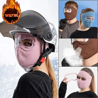 Maschera invernale calda Uomo Donna Pile Antivento Anti-appannamento HD Occhiali da equitazione Ciclismo termico Sci Copricapo protettivo integrale
